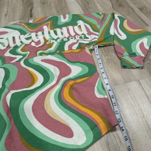 DISNEY SWIRL PINK, GREEN, WHITE, & ORANGE SPIRIT JERSEY: Medium M - Picture 7 of 7